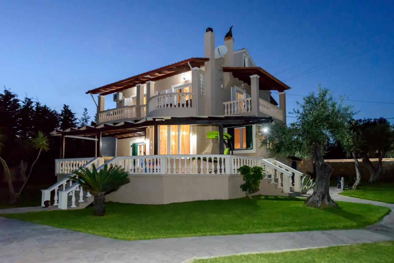 Villa Maxim With Private Pool & Tennis Court Halikounas Exterior photo