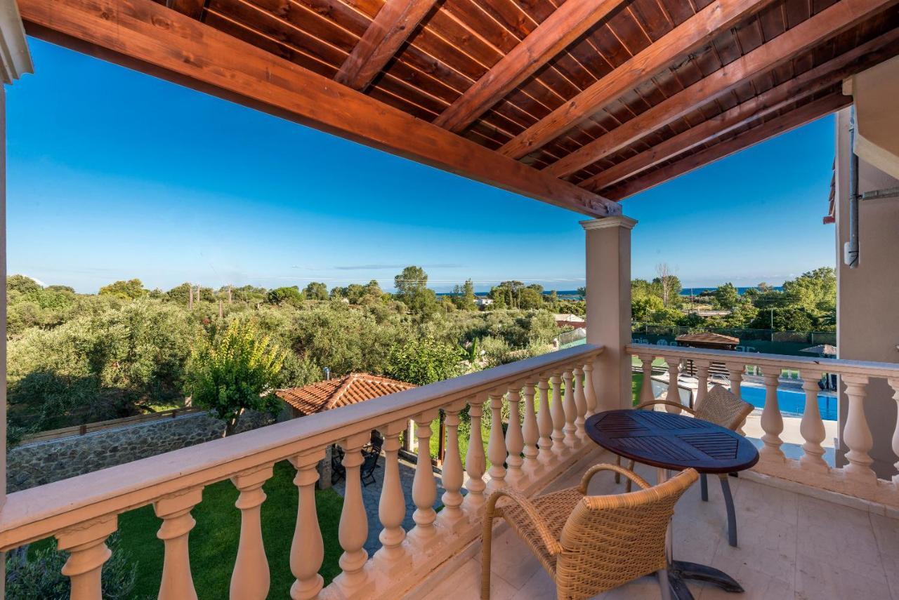Villa Maxim With Private Pool & Tennis Court Halikounas Exterior photo