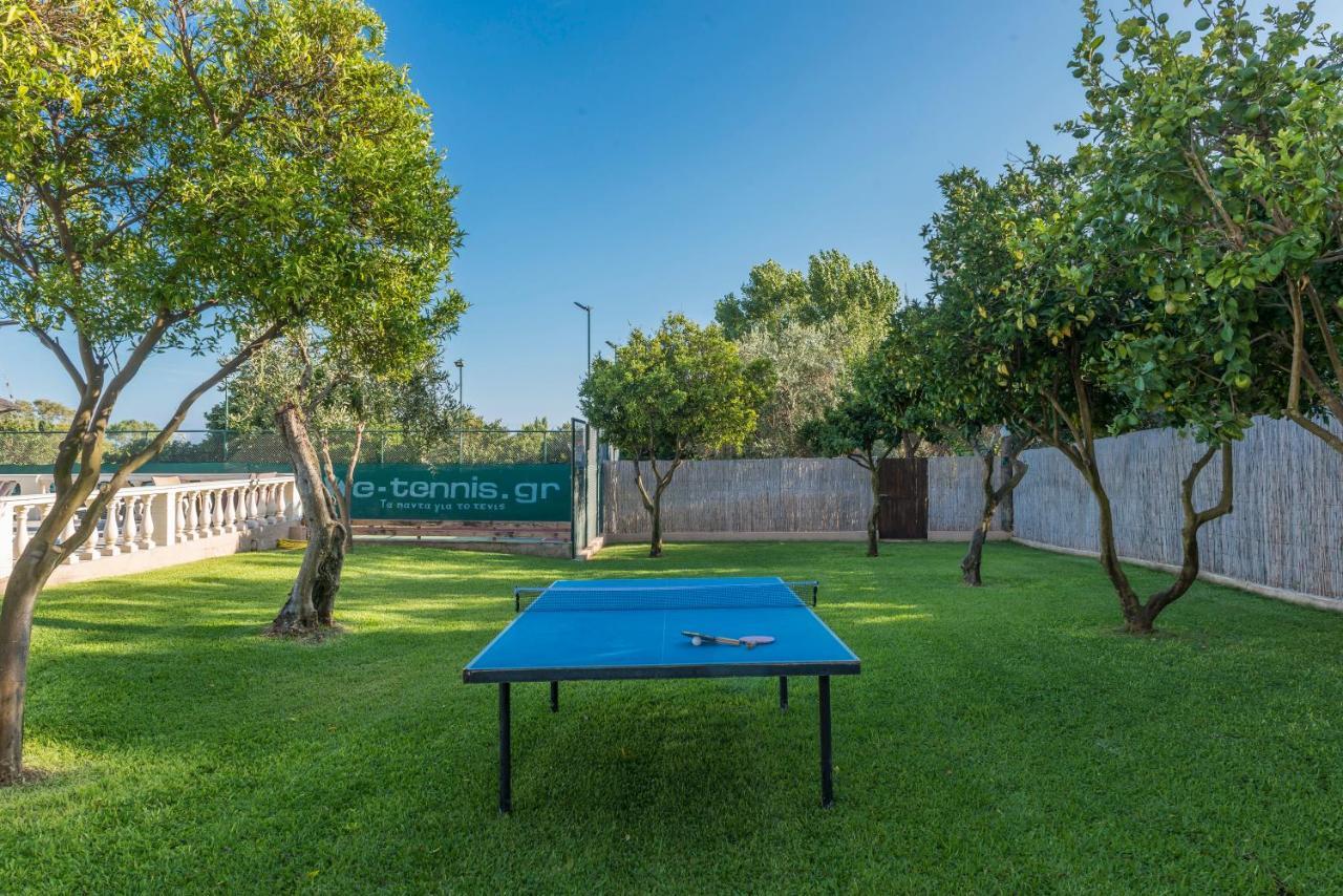 Villa Maxim With Private Pool & Tennis Court Halikounas Exterior photo