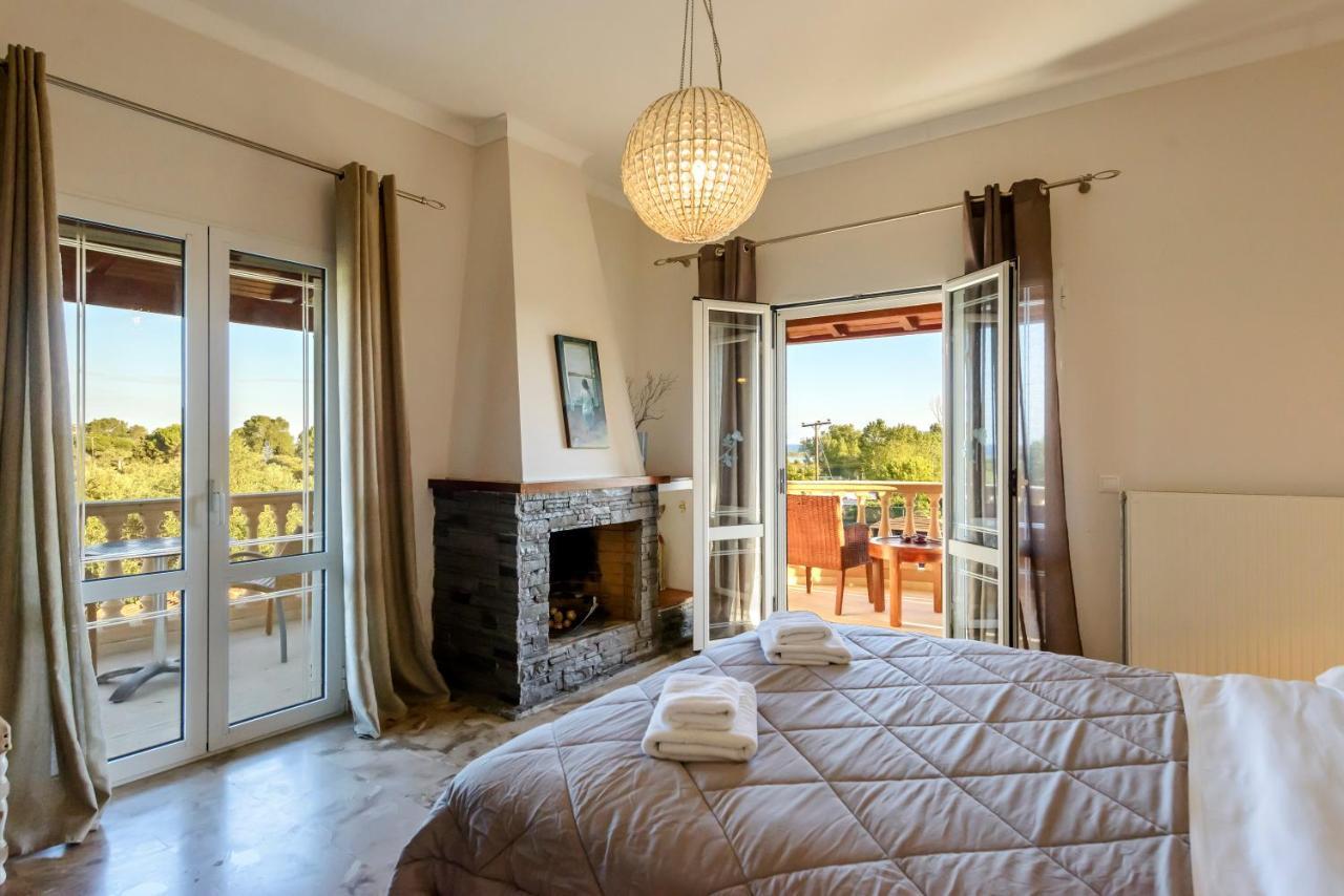 Villa Maxim With Private Pool & Tennis Court Halikounas Exterior photo