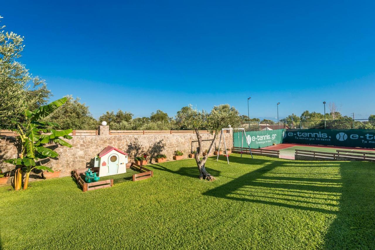 Villa Maxim With Private Pool & Tennis Court Halikounas Exterior photo